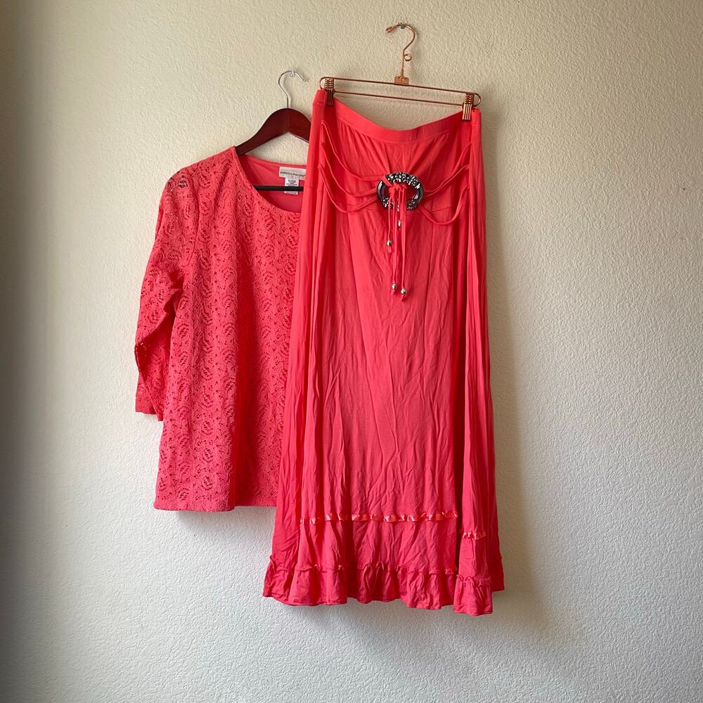 Y2k women’s pink western‎ set front tie detail size large